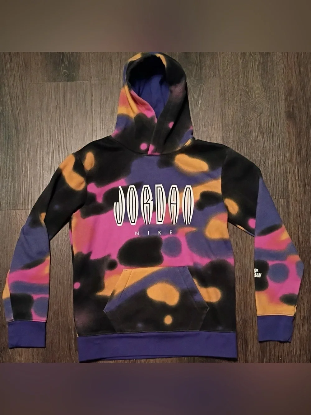 Nike Air Michael Jordan Drippy Multicolor Hoodie Sweatshirt Youth L Jumpman